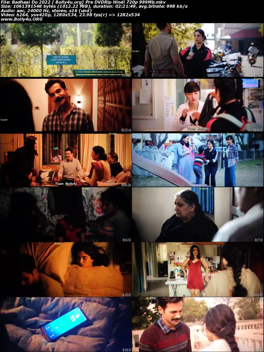 Badhaai Do 2022 Pre DVDRip Hindi Movie Download 720p  480p