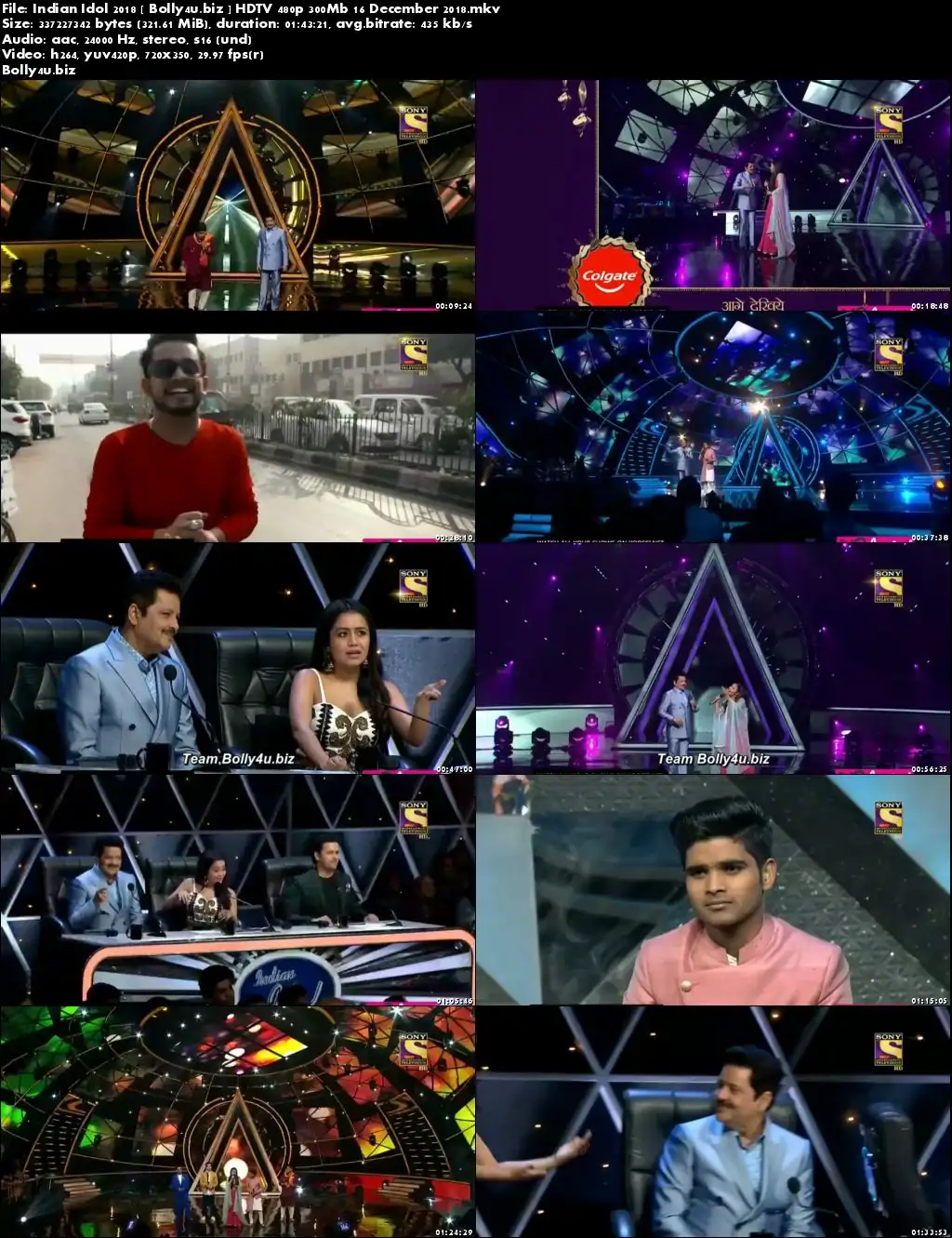 Indian Idol 2018 HDTV 480p 300Mb 16 December 2018 Download Indian Idol 2018 HDTV 480p 300Mb 16 December 2018 Download