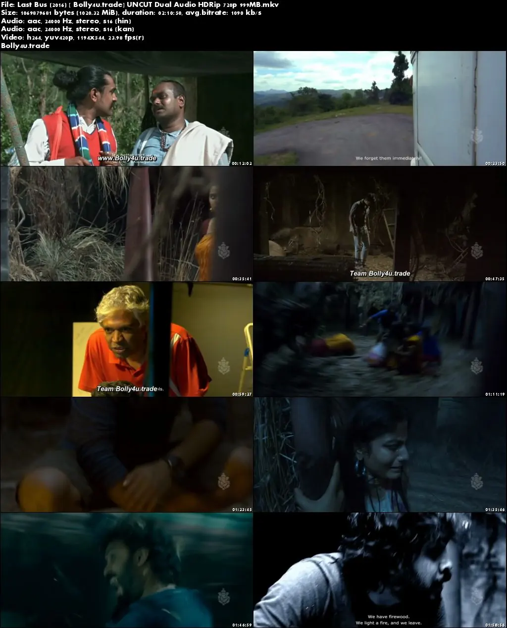 Last Bus 2016 HDRip UNCUT Hindi Dual Audio 400Mb 480p Download