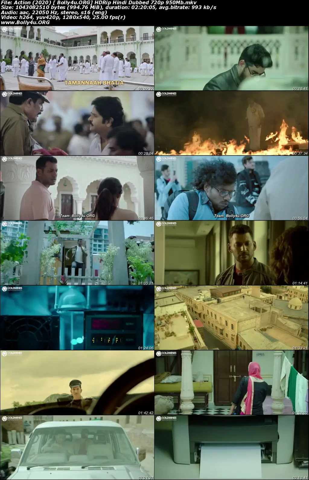 Action 2020 HDRip 950Mb Hindi Dubbed 720p Download