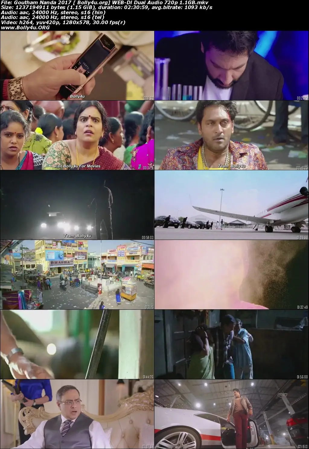 Goutham Nanda 2017 HDRip 450MB UNCUT Hindi Dual Audio 480p Download