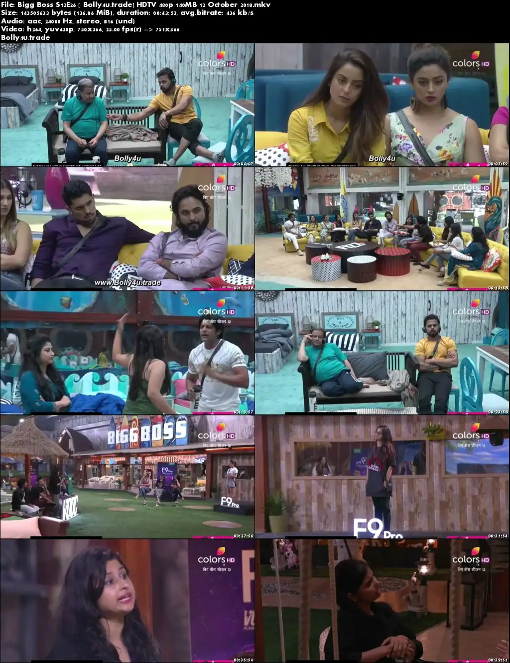 Bigg Boss S12E26 HDTV 480p 140MB 12 October 2018 Download Bigg Boss S12E26 HDTV 480p 140MB 12 October 2018 Download