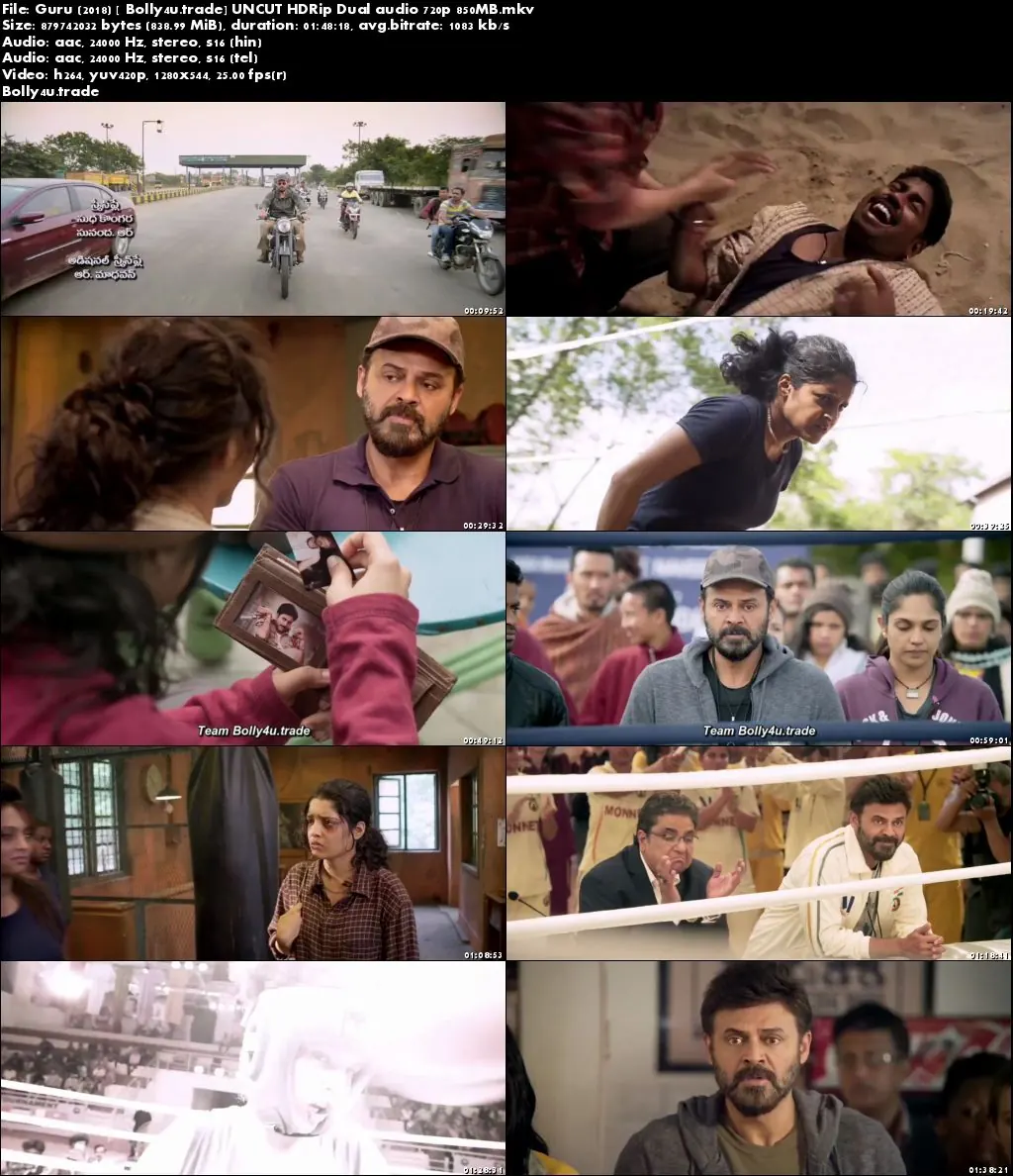 Guru 2018 HDRip 850MB UNCUT Hindi Dual Audio 720p Download