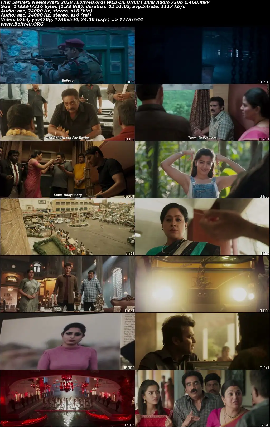 Sarileru Neekevvaru 2020 WEB-DL Hindi Dual Audio ORG Full Movie Download 1080p  720p  480p