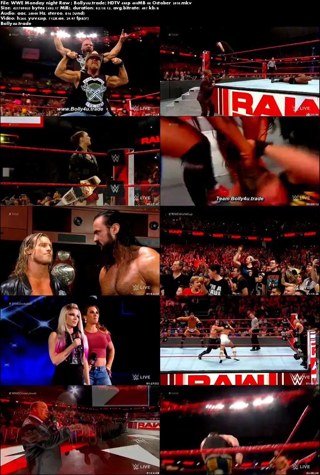 WWE Monday Night Raw HDTV 480p 400MB 08 October 2018 Download WWE Monday Night Raw HDTV 480p 400MB 08 October 2018 Download
