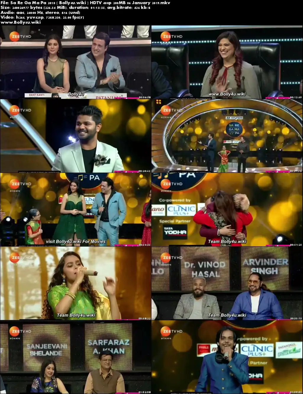 Sa Re Ga Ma Pa 2018 HDTV 480p 200MB 06 January 2019 Download Sa Re Ga Ma Pa 2018 HDTV 480p 200MB 06 January 2019 Download
