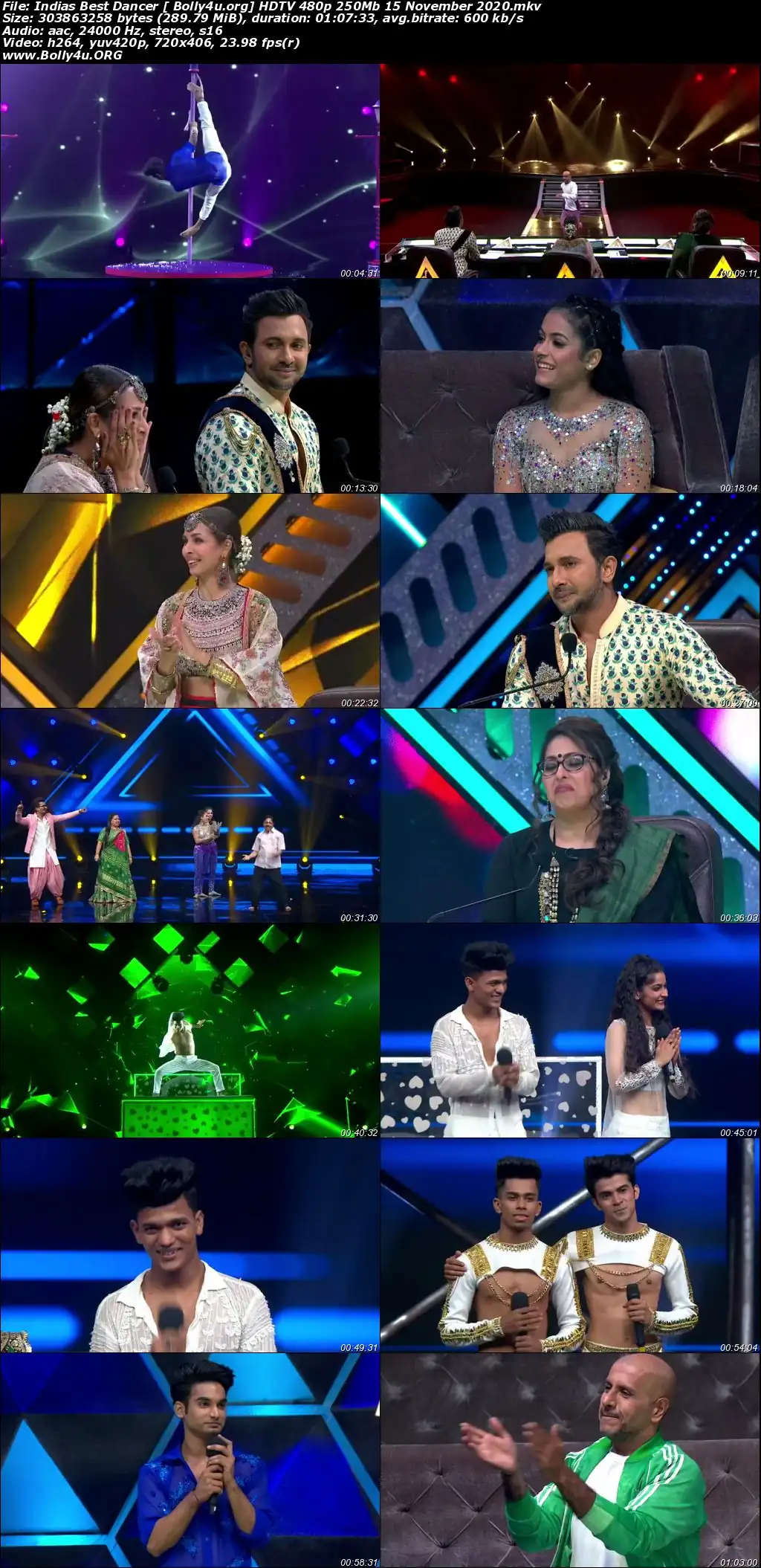 Indias Best Dancer HDTV 480p 250Mb 15 November 2020 Download