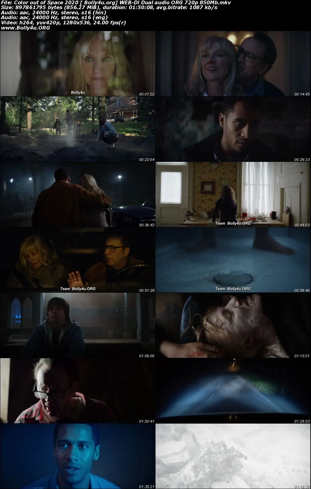 Color Out of Space 2020 WEB-DL 400Mb Hindi Dual Audio ORG 480p Download