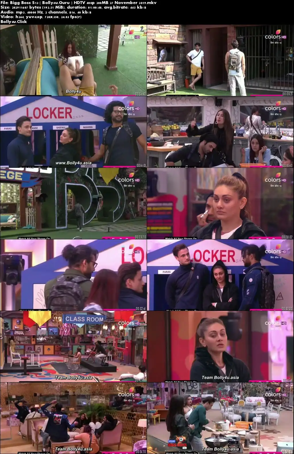 Bigg Boss S13 HDTV 480p 200MB 27 November 2019 Download Bigg Boss S13 HDTV 480p 200MB 27 November 2019 Download