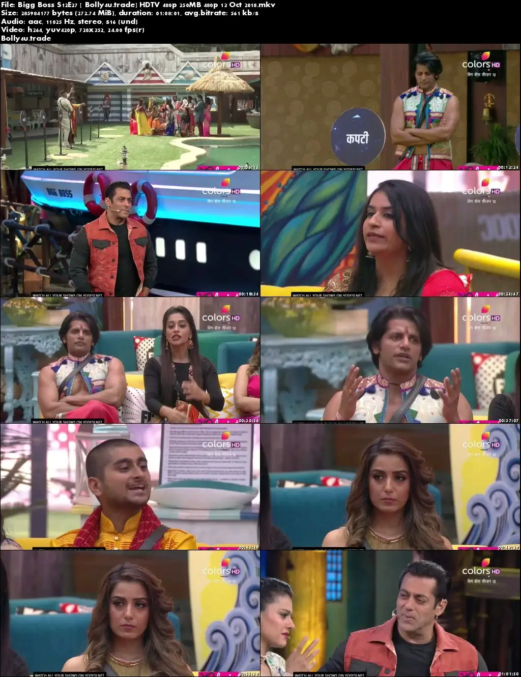 Bigg Boss S12E27 HDTV 480p 250MB 480p 13 Oct 2018 Download Bigg Boss S12E27 HDTV 480p 250MB 480p 13 Oct 2018 Download