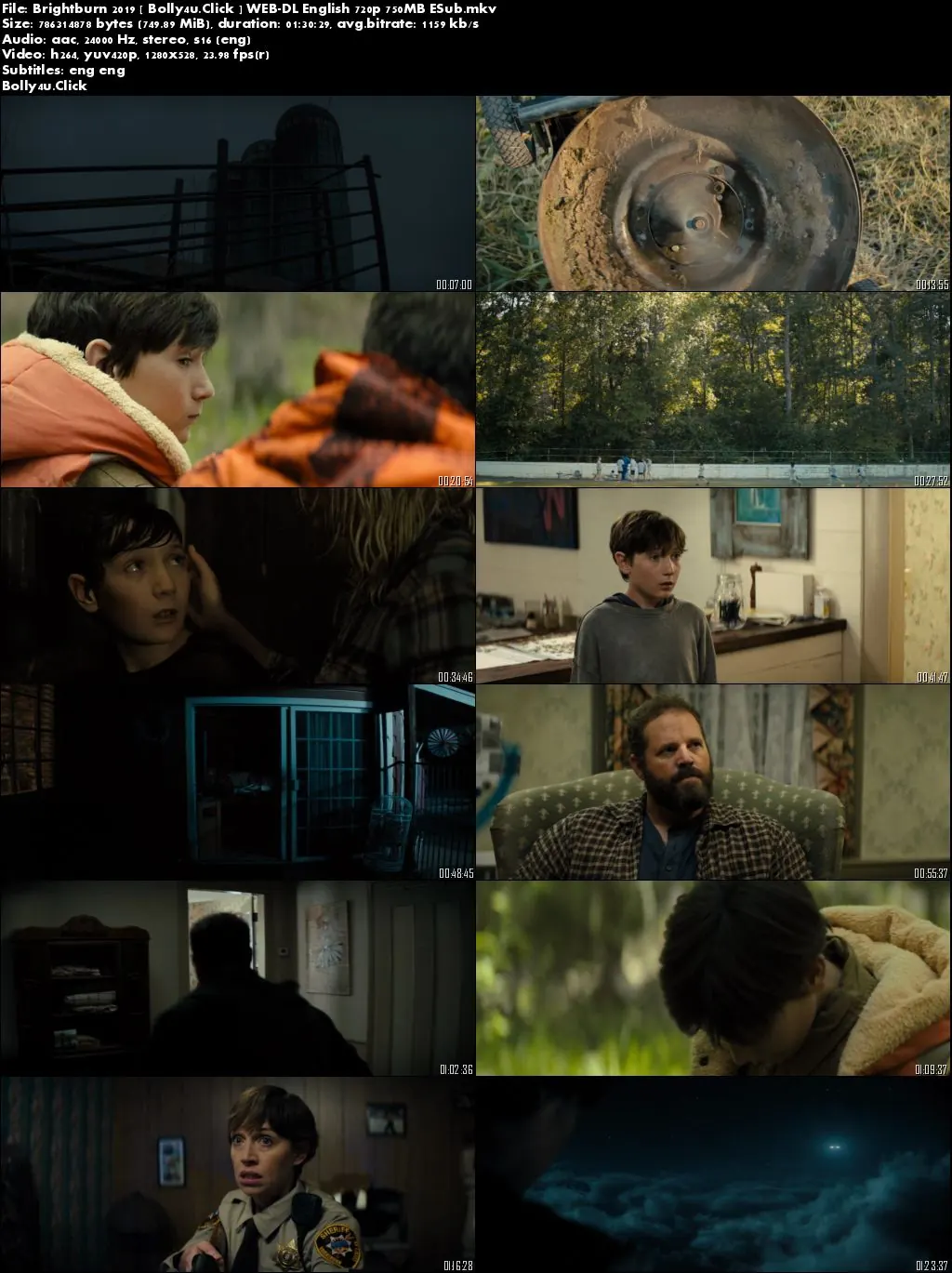 Brightburn 2019 WEB-DL 750Mb English 720p ESub Download