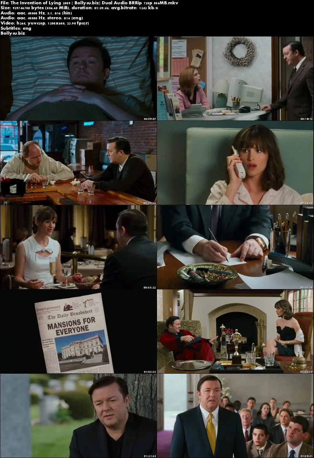 The Invention of Lying 2009 BRRip 300Mb Hindi Dual Audio 480p Download The Invention of Lying 2009 BRRip 300Mb Hindi Dual Audio 480p Download