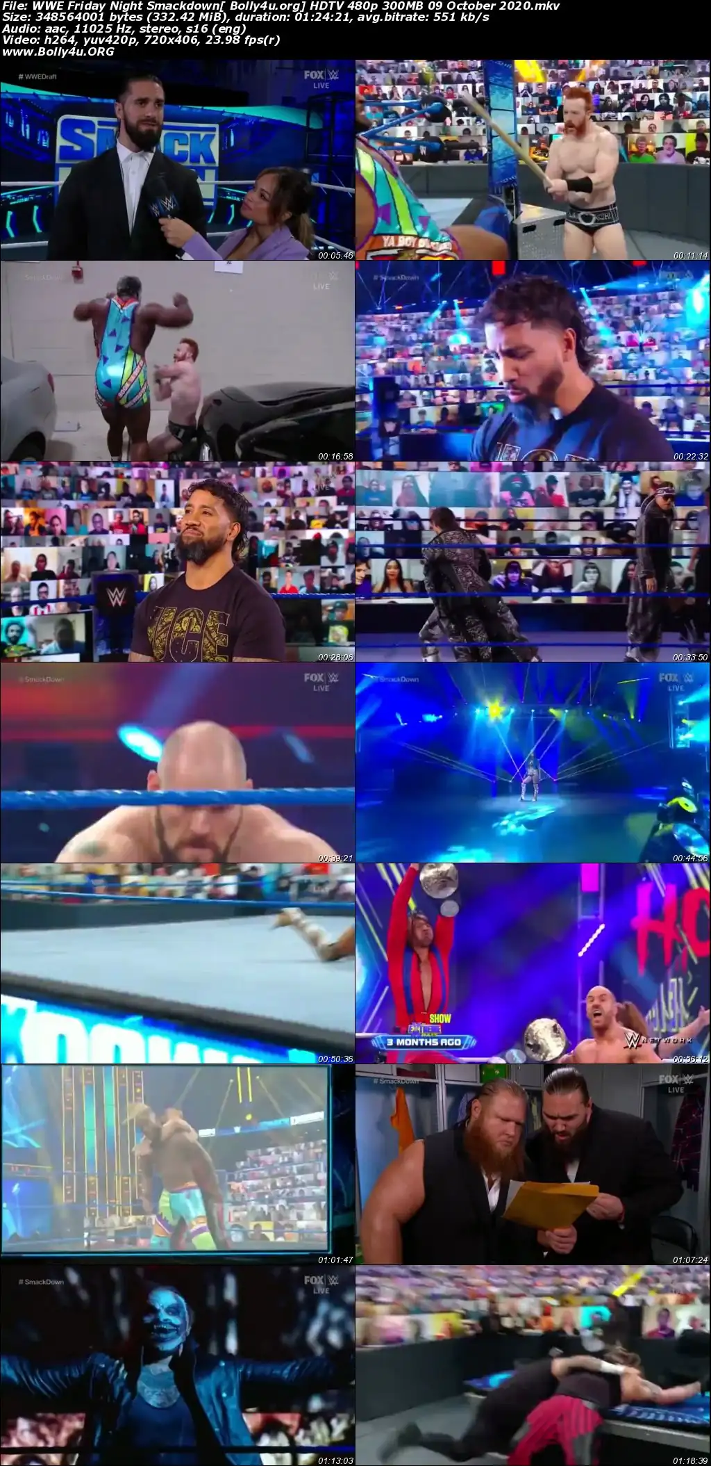 WWE Friday Night Smackdown HDTV 480p 300MB 09 October 2020 Download WWE Friday Night Smackdown HDTV 480p 300MB 09 October 2020 Download