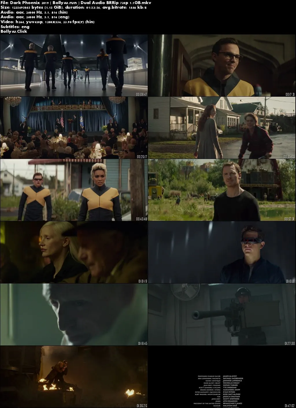 X-Men Dark Phoenix 2019 BRRip 1.1GB Hindi Dual Audio ORG 720p Download