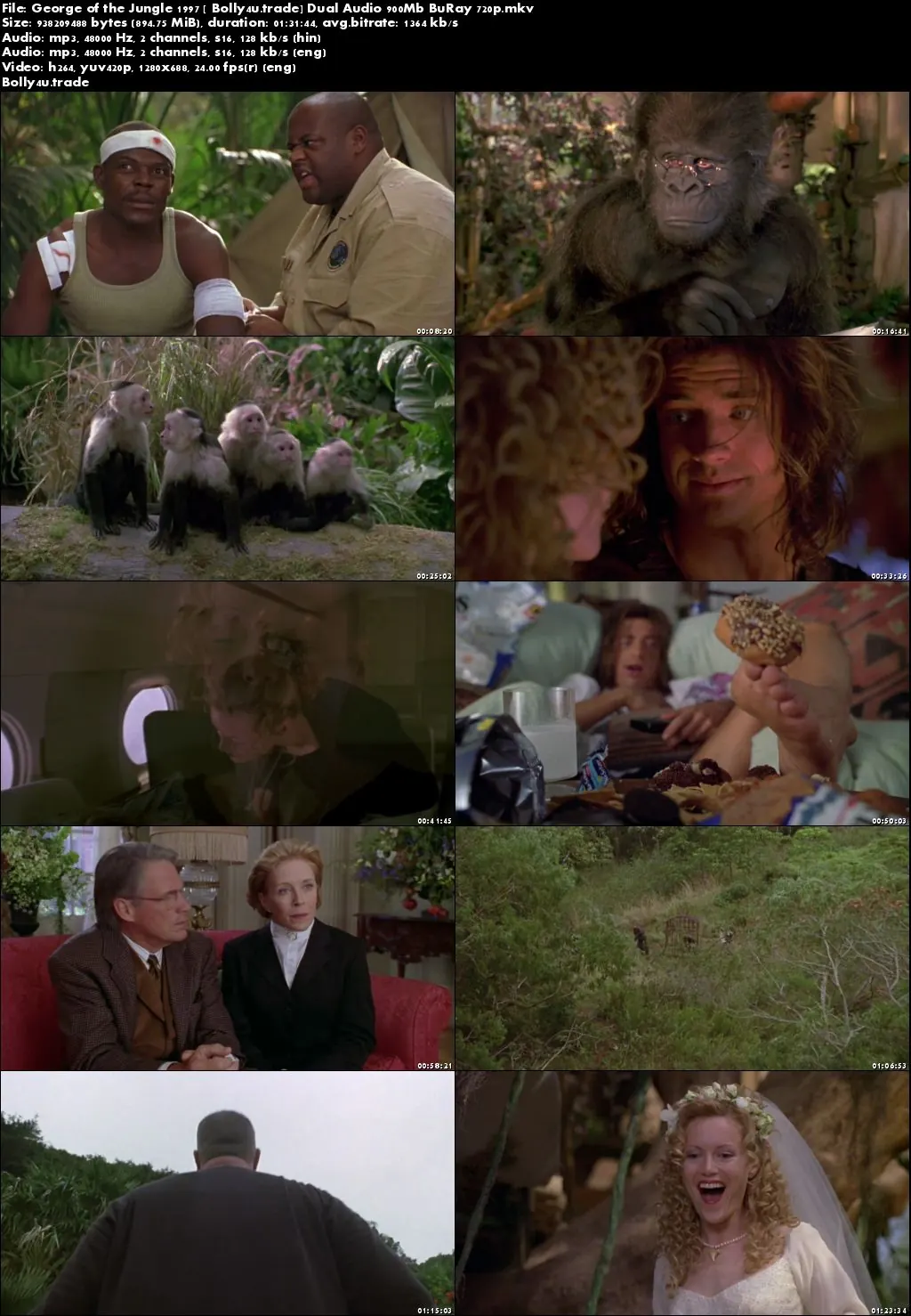 George of the Jungle 1997 BRRip 300Mb Hindi Dual Audio 480p Download