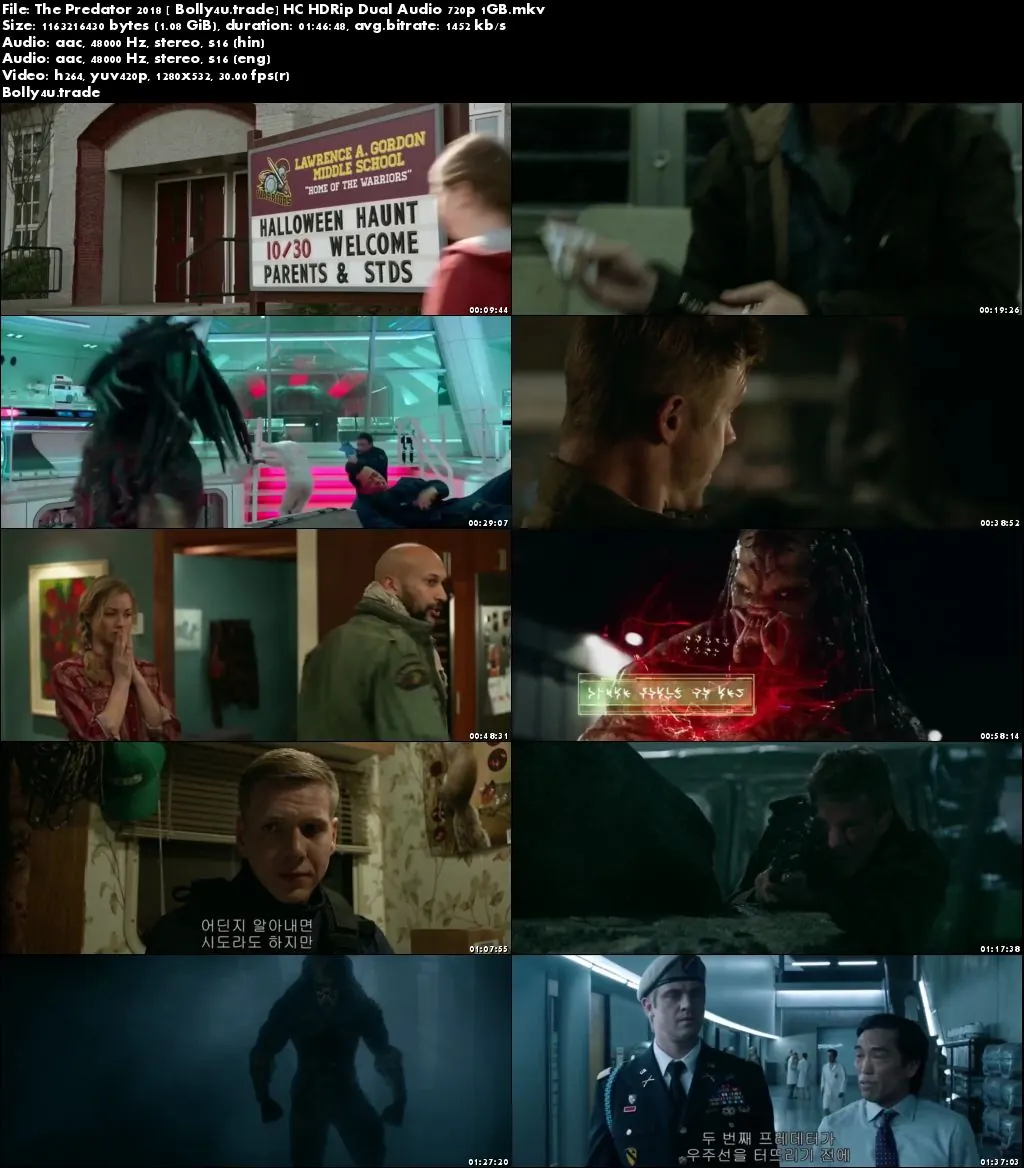The Predator 2018 HC HDRip 1GB Hindi Dual Audio 720p Download