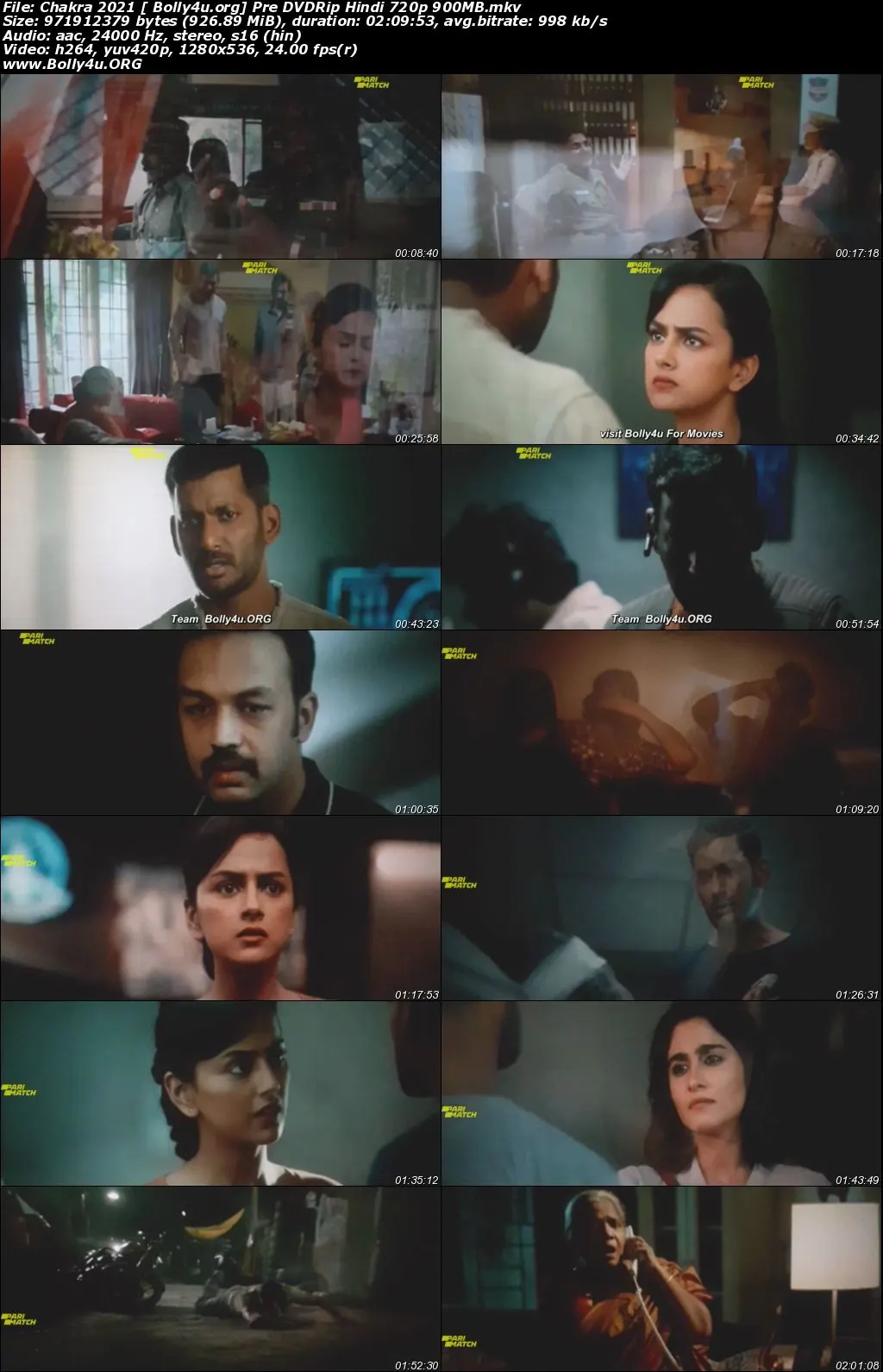 Chakra 2021 Pre DVDRip 900Mb Hindi 720p Download
