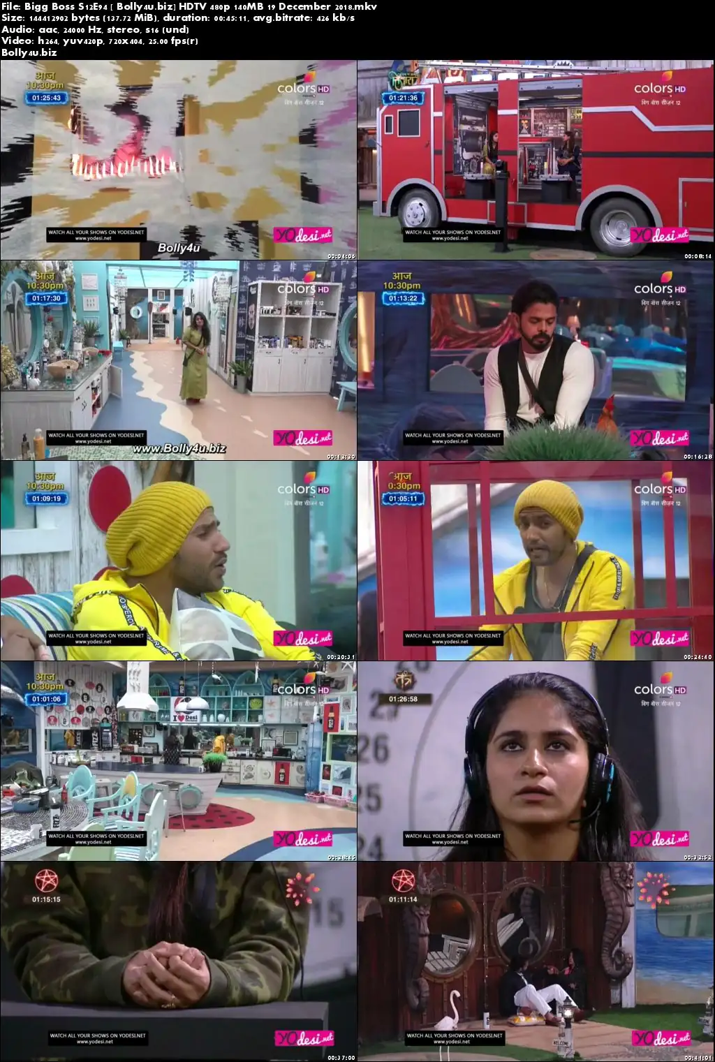 Bigg Boss S12E94 HDTV 480p 140MB 19 December 2018 Download Bigg Boss S12E94 HDTV 480p 140MB 19 December 2018 Download