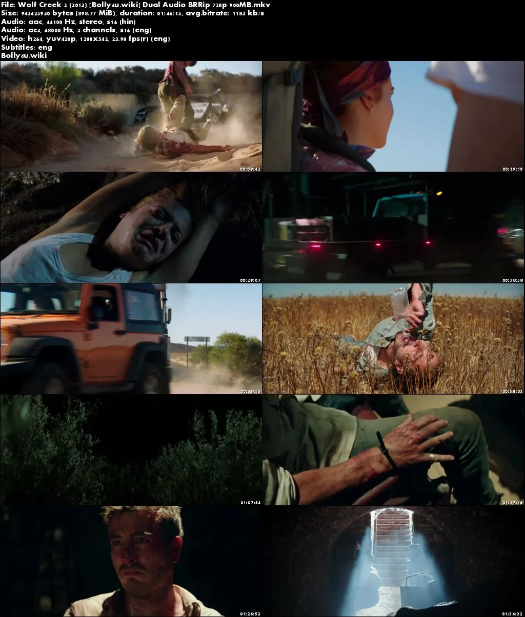Wolf Creek 2 2013 BRRip 900MB Hindi Dual Audio 720p Download