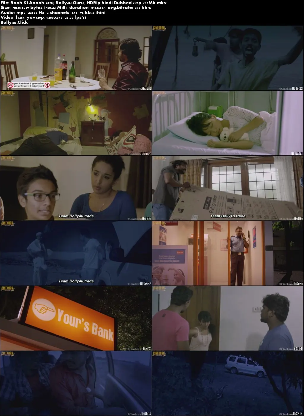 Rooh Ki Aaaah 2020 HDRip 750Mb Hindi Dubbed 720p Download