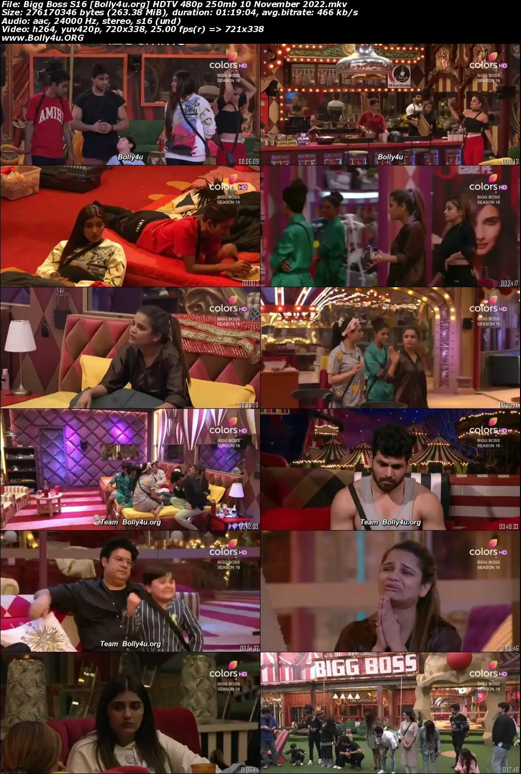 Bigg Boss S16 HDTV 480p 250mb 10 November 2022 Download