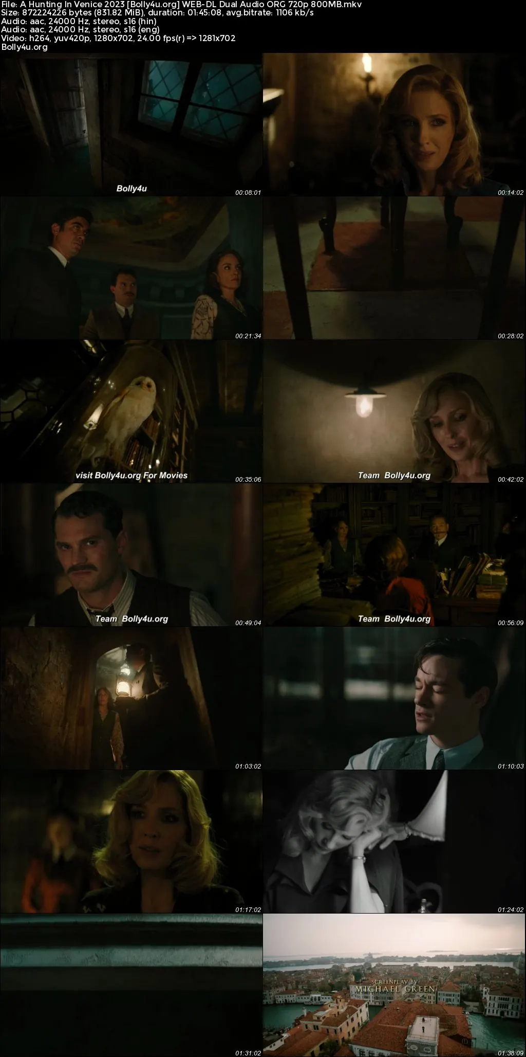 A Hunting In Venice 2023 WEB-DL Hindi Dual Audio ORG Full Movie Download 1080p  720p  480p