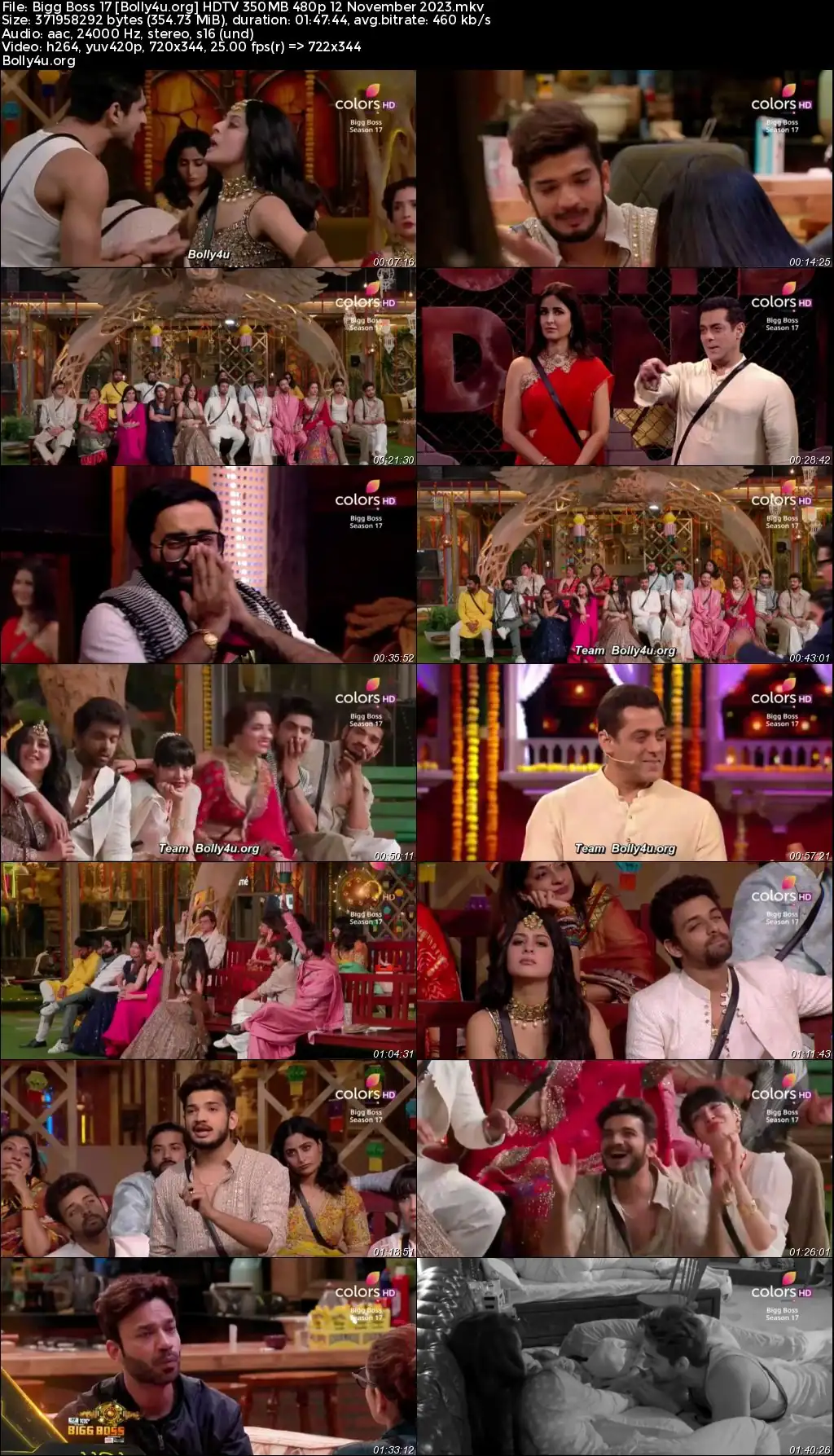 Bigg Boss 17 HDTV 350MB 480p 12 November 2023 Download