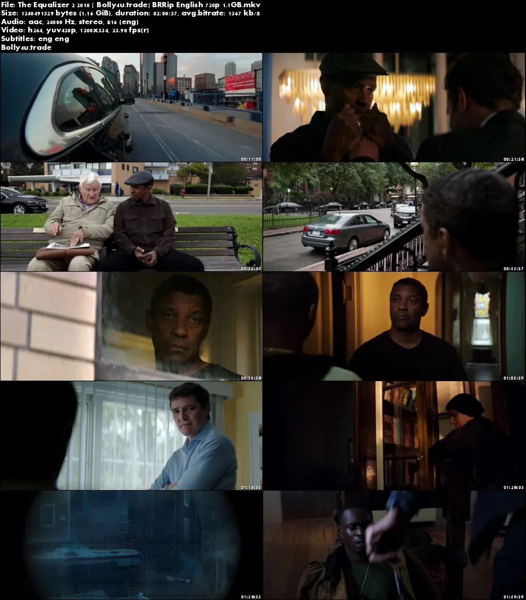 The Equalizer 2 2018 BRRip 1.1GB English 720p ESub Download