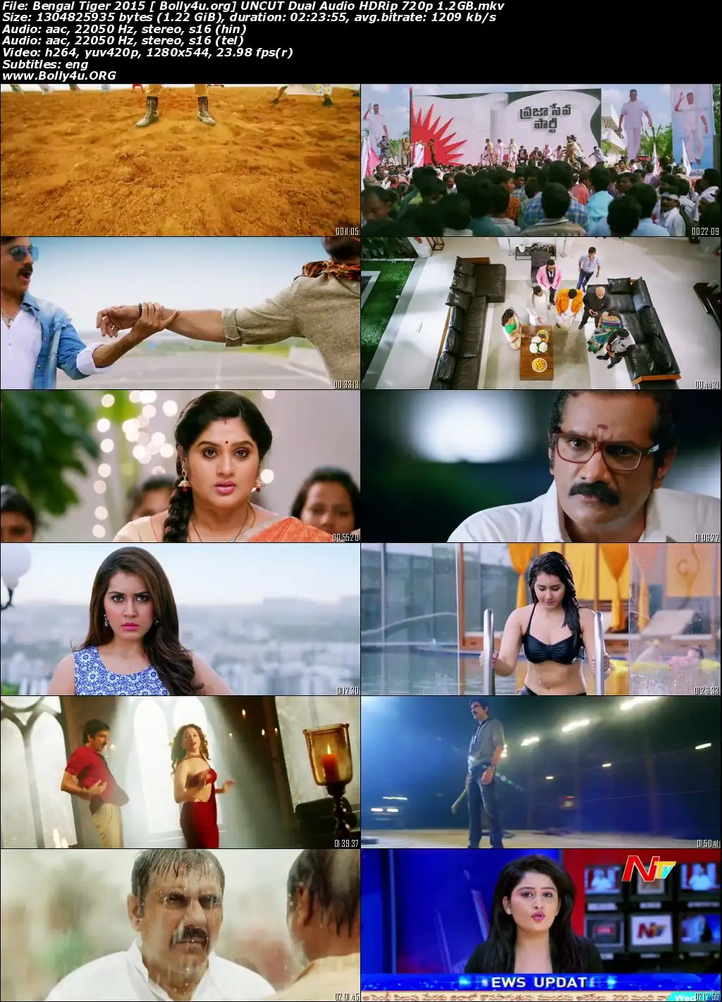 Bengal Tiger 2015 HDRip 1.2GB UNCUT Hindi Dual Audio 720p Download