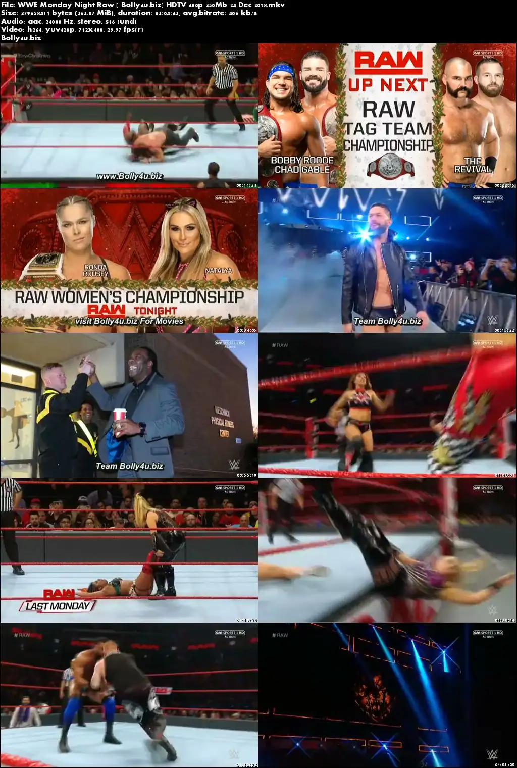 WWE Monday Night Raw HDTV 480p 350Mb 24 Dec 2018 Download WWE Monday Night Raw HDTV 480p 350Mb 24 Dec 2018 Download
