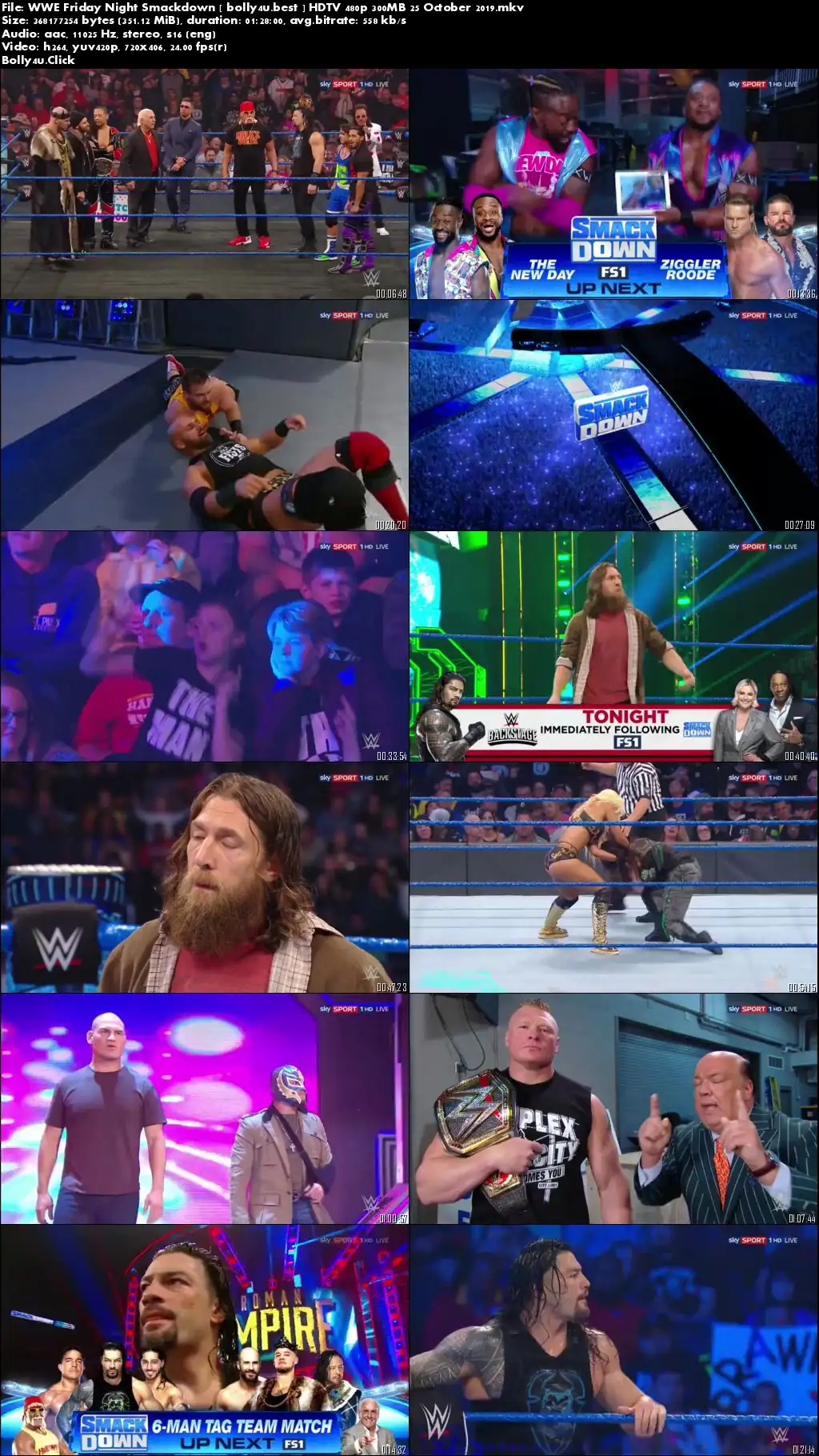 WWE Friday Night Smackdown HDTV 480p 300MB 25 October 2019 Download WWE Friday Night Smackdown HDTV 480p 300MB 25 October 2019 Download