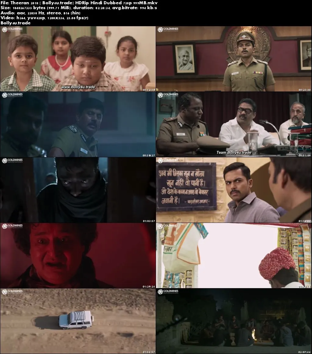 Theeran 2018 HDRip 999MB Hindi Dubbed 720p Download