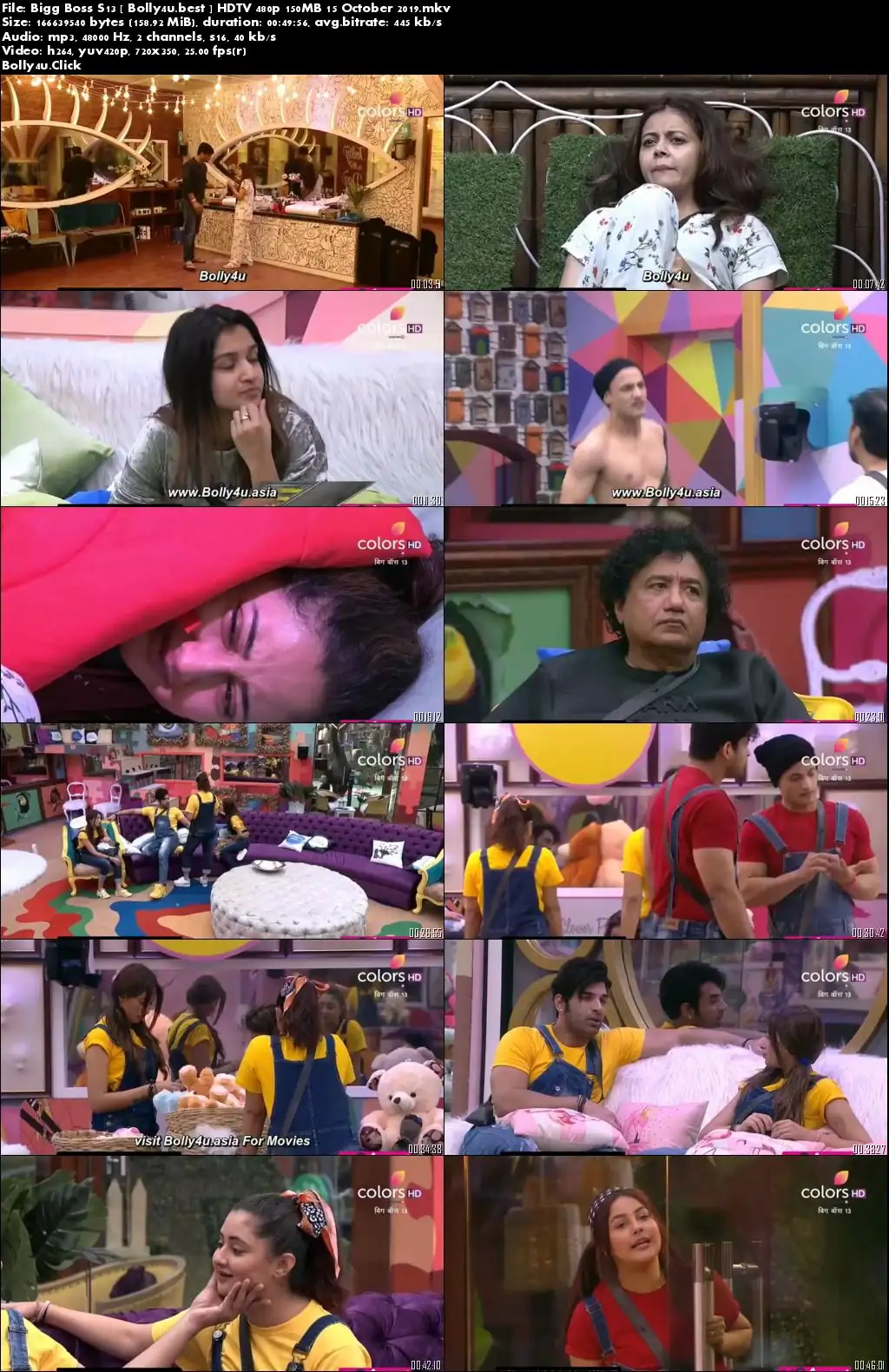 Bigg Boss S13 HDTV 480p 150MB 15 October 2019 Download Bigg Boss S13 HDTV 480p 150MB 15 October 2019 Download