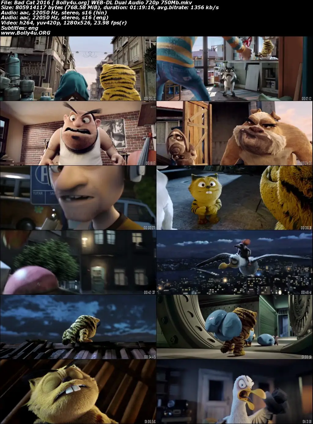 Bad Cat 2016 WEB-DL 280Mb Hindi Dual Audio 480p Download