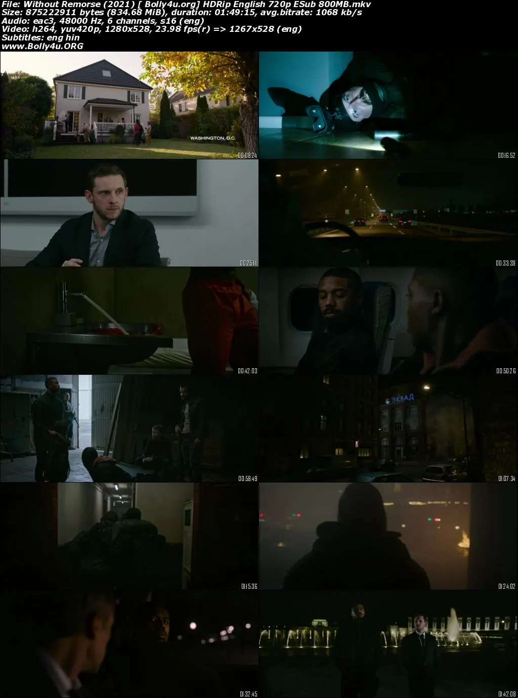Without Remorse 2021 HDRip 350Mb English 480p ESub Download
