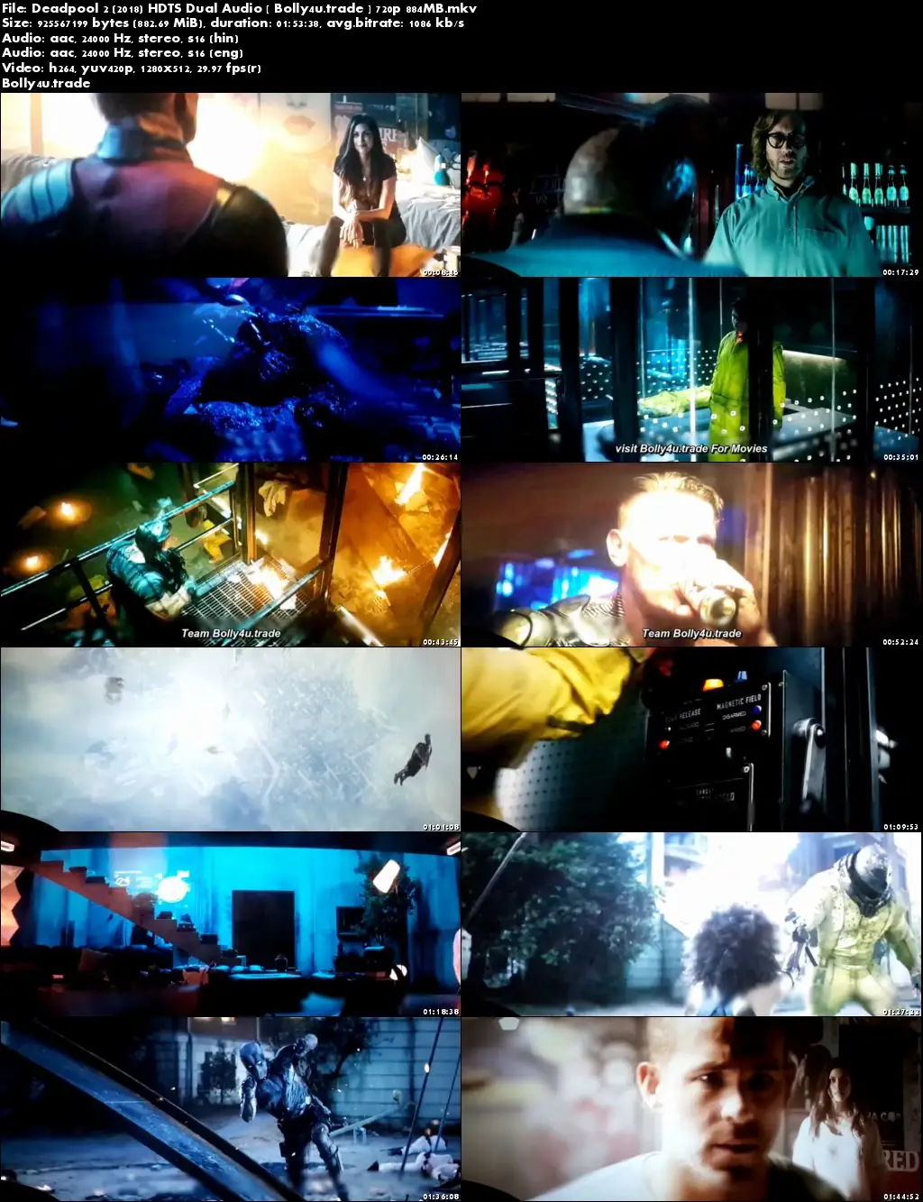 Deadpool 2 2018 HDTS 480p Hindi Dual Audio 350MB Download
