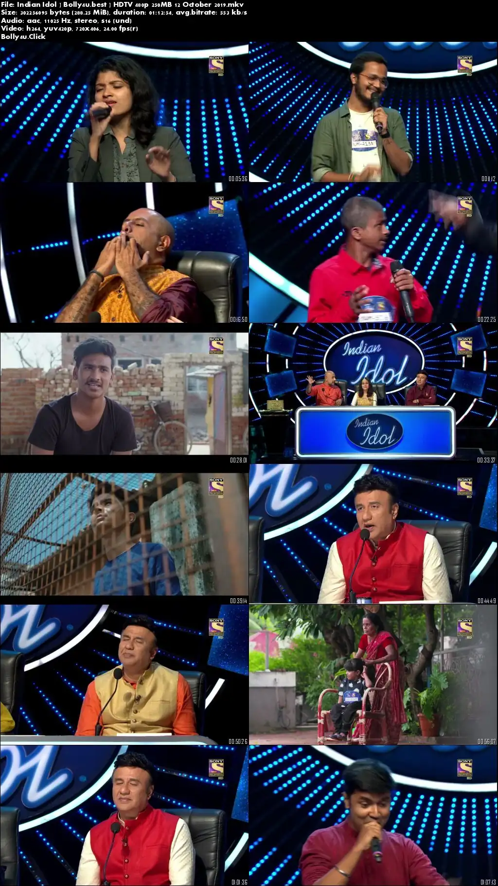 Indian Idol HDTV 480p 250MB 12 October 2019 Download Indian Idol HDTV 480p 250MB 12 October 2019 Download