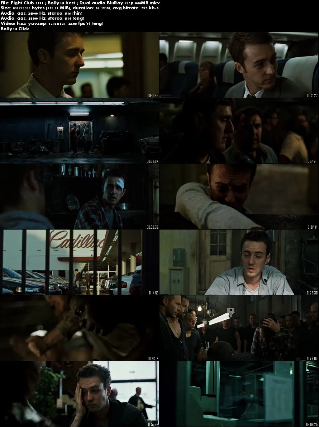 Fight Club 1999 BluRay 800MB Hindi Dual Audio 720p Download