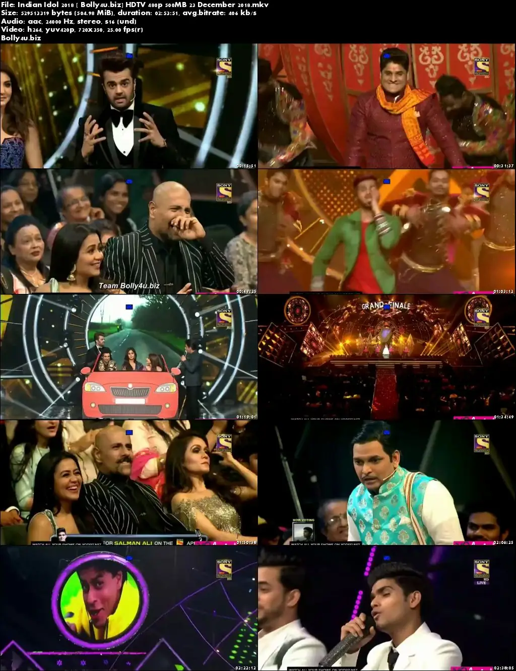 Indian Idol 2018 HDTV 480p 500MB 23 December 2018 Download Indian Idol 2018 HDTV 480p 500MB 23 December 2018 Download