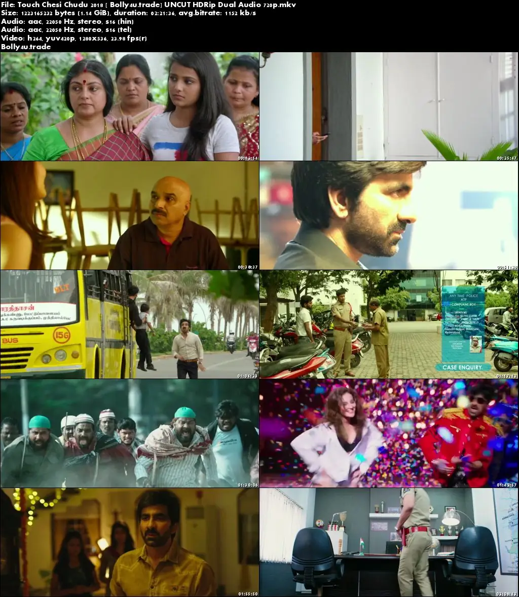 Touch Chesi Chudu 2018 HDRip UNCUT 400MB Hindi Dubbed Dual Audio 480p Download Touch Chesi Chudu 2018 HDRip UNCUT 400MB Hindi Dubbed Dual Audio 480p Download