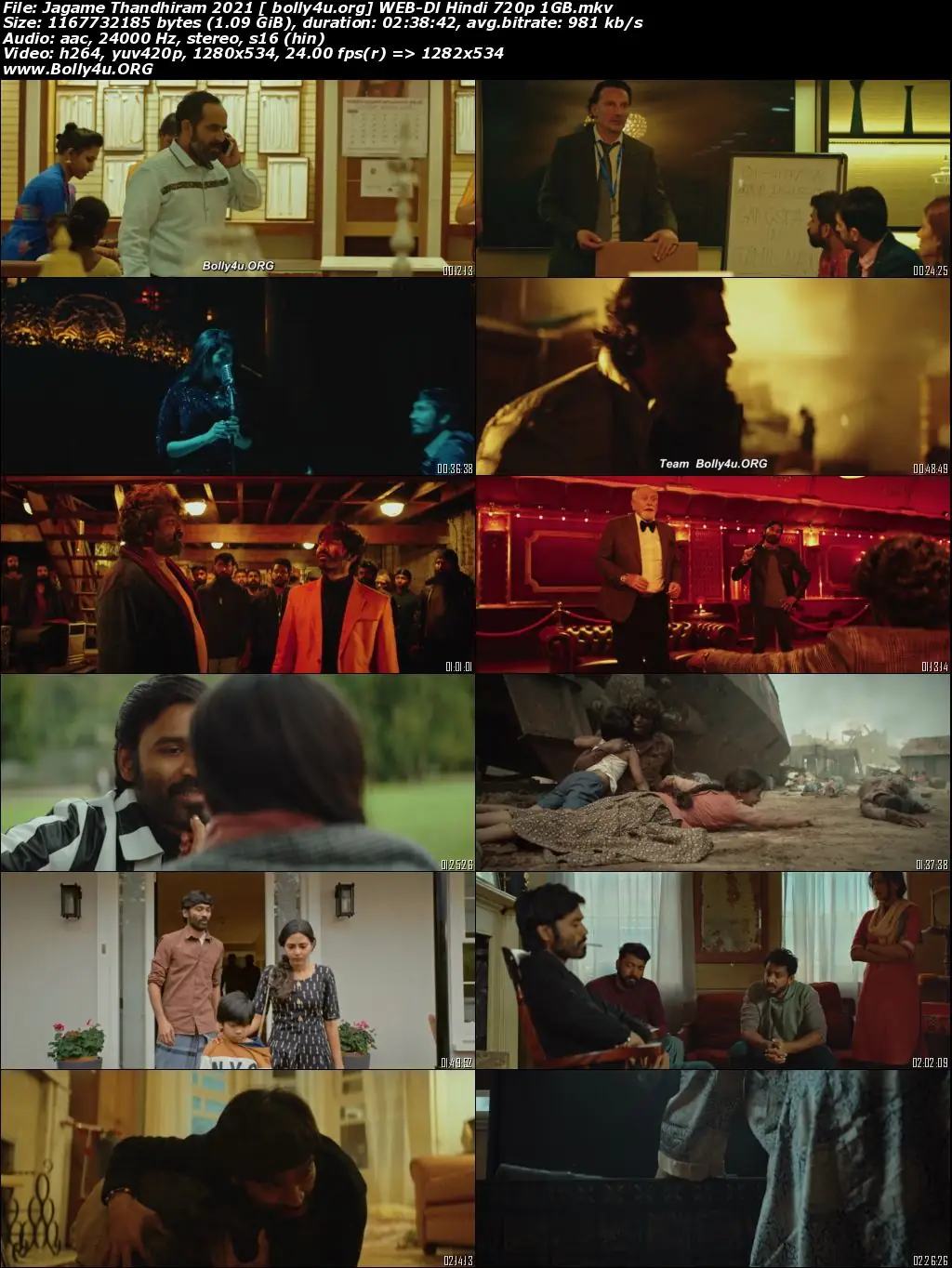 Jagame Thandhiram 2021 WEB-DL  450Mb Hindi Dubbed Movie Download 480p