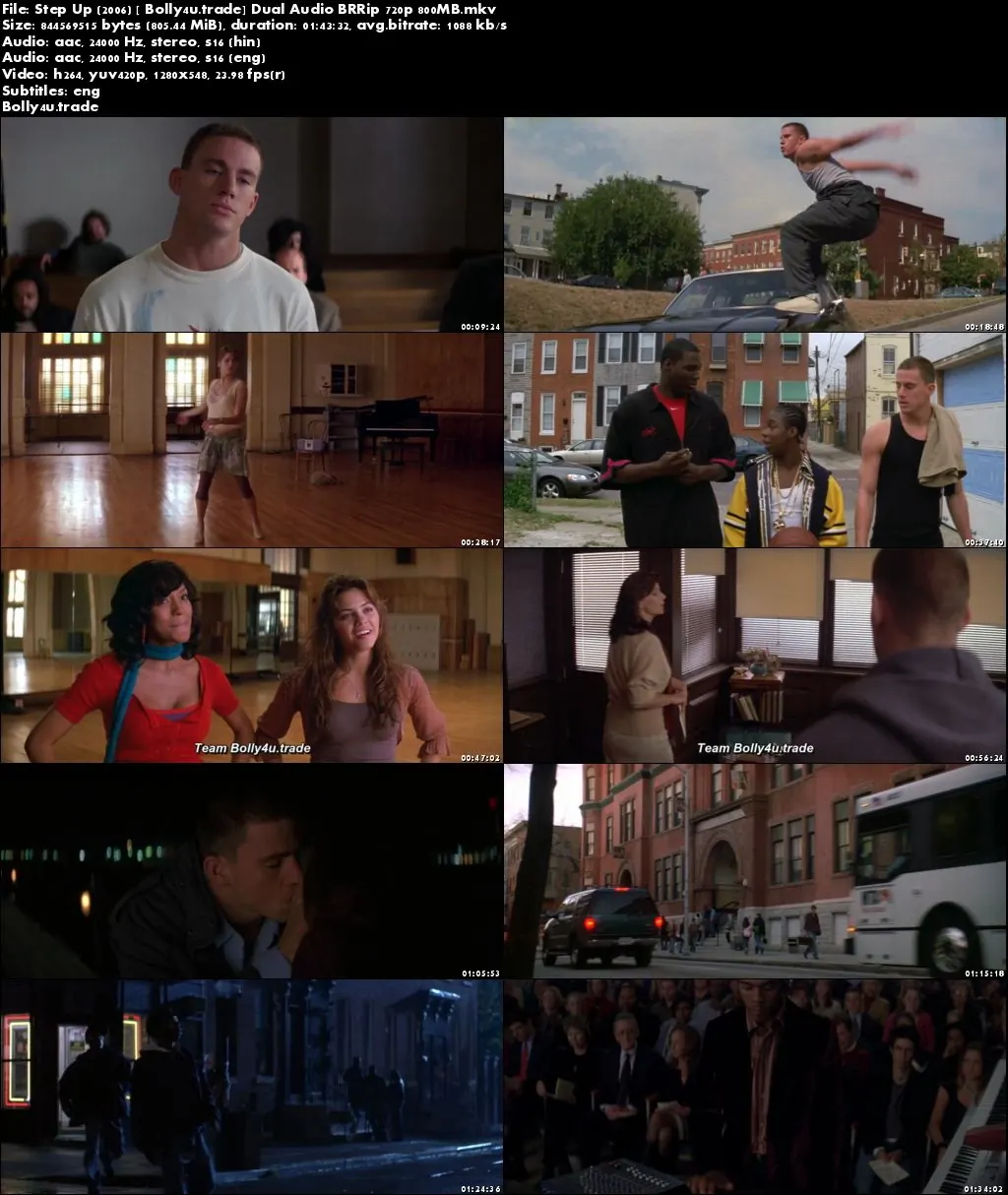 Step Up 2006 BRRip 350MB Hindi Dual Audio 480p Download