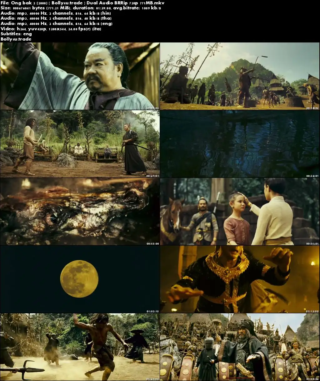 Ong bak 2 2008 BRRip 350Mb Hindi Dual Audio 480p Download