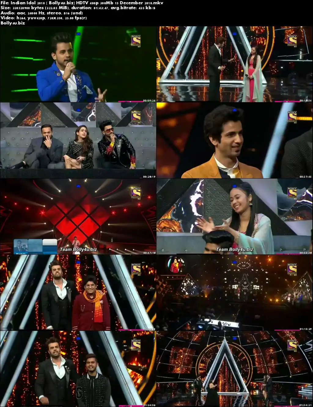 Indian Idol 2018 HDTV 480p 300Mb 15 December 2018 Download Indian Idol 2018 HDTV 480p 300Mb 15 December 2018 Download