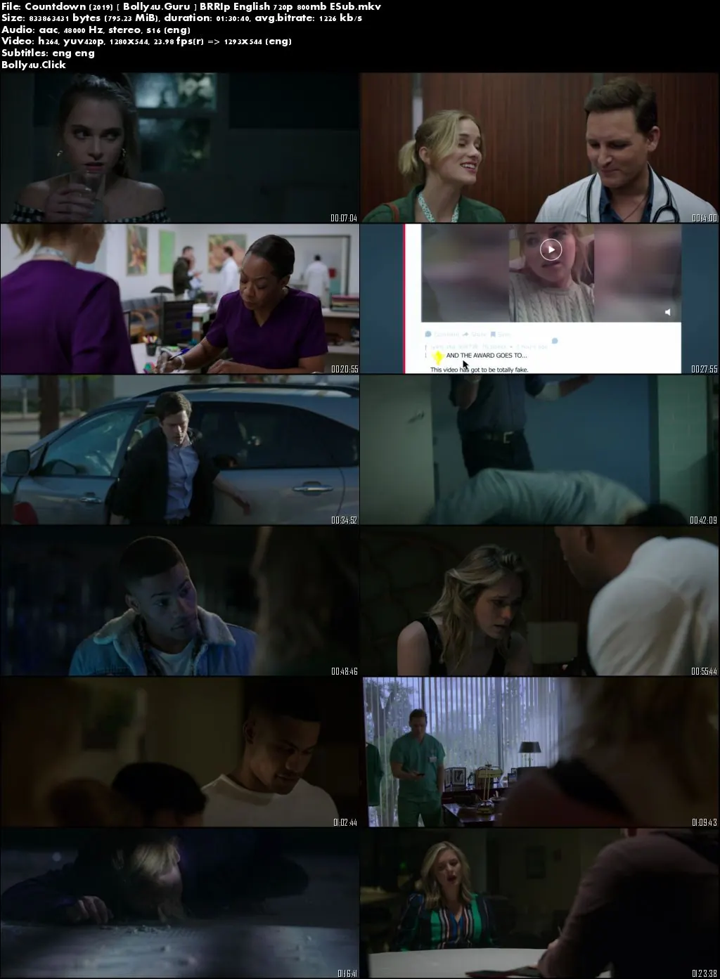 Countdown 2019 BRRip 300Mb English 480p ESub Download
