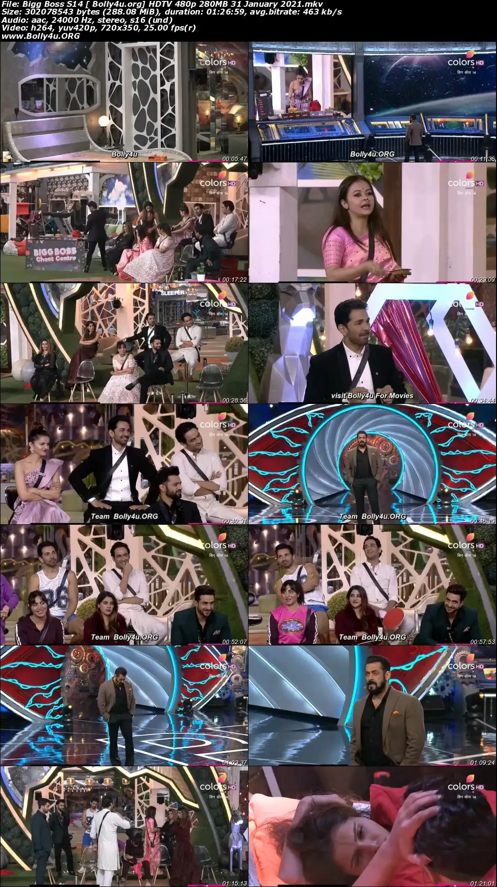 Bigg Boss S14 HDTV 480p 280MB 31 January 2021 Download