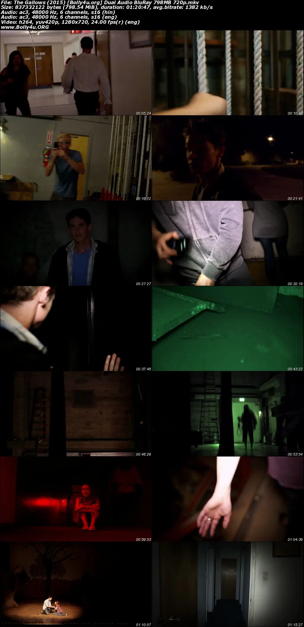 The Gallows 2015 BluRay Hindi 250MB Dual Audio 480p Download