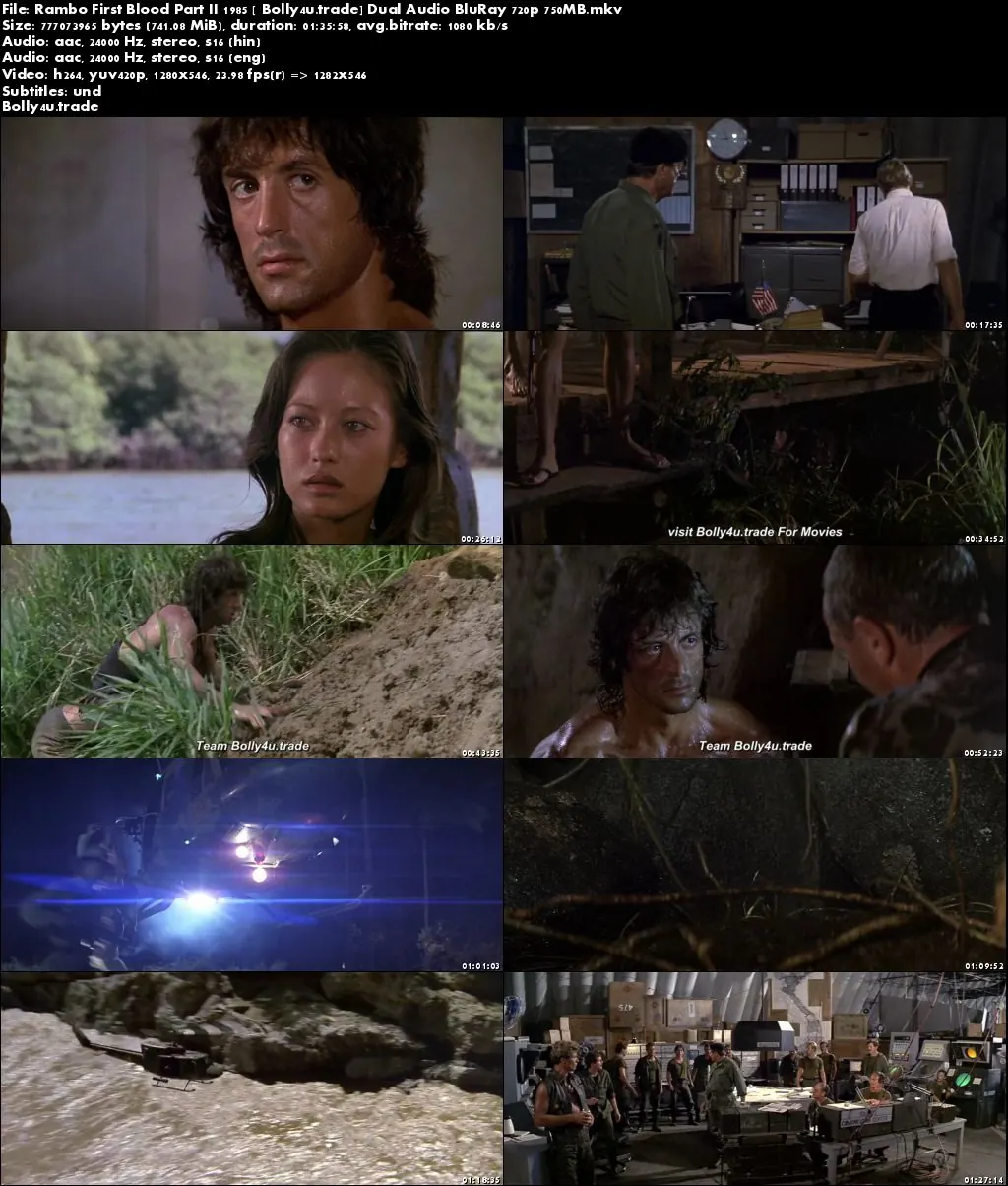 Rambo First Blood Part II 1985 BluRay 750MB Hindi Dual Audio 720p Download Rambo First Blood Part II 1985 BluRay 750MB Hindi Dual Audio 720p Download
