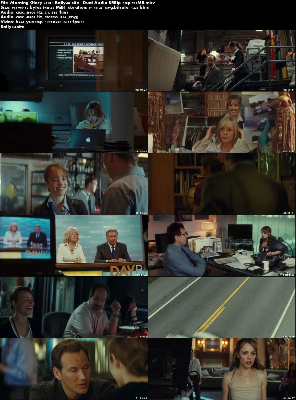 Morning Glory 2010 BRRip 350MB Hindi Dual Audio 480p Download Morning Glory 2010 BRRip 350MB Hindi Dual Audio 480p Download