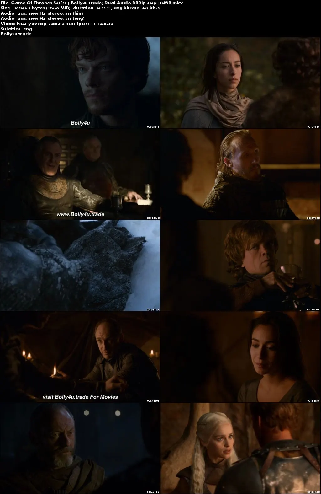 Game Of Thrones S02E08 BRRip 170MB Hindi Dual Audio 480p Download